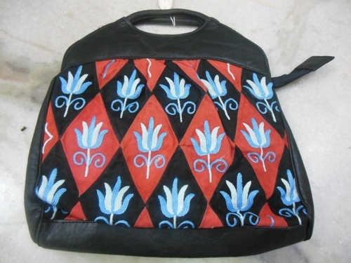 suede leather with ari embroidery work of kashmir