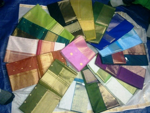 Chanderi Silk With Golden Border Saree