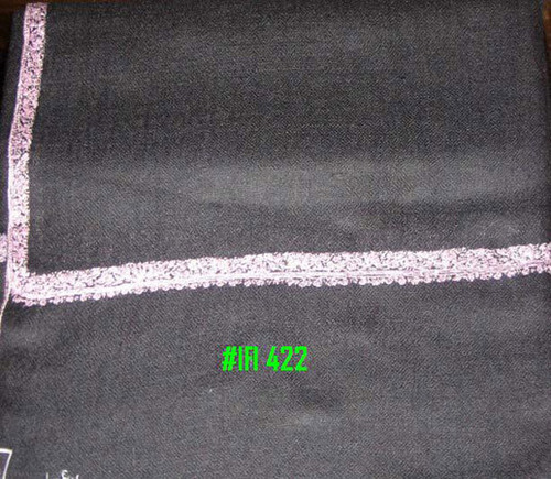 Pashmina Sozini Shawls - Cashmere, 70x180 cm, Black | Soft Texture, Hand-Stitched, Elegant Design, Warmth, Versatile Style
