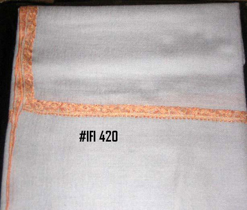 Pashmina Sozini Shawls - Cashmere, 70x180cm, Off-White | Soft Texture, Luxurious Feel, Hand-Finished