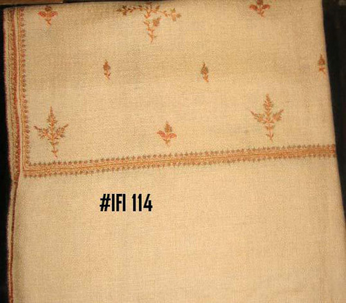 Pashmina Sozini Shawls - Cashmere, 70x180cm, Off-White | Hand-Woven, Floral Embroidery, Soft Texture, Warm Comfort