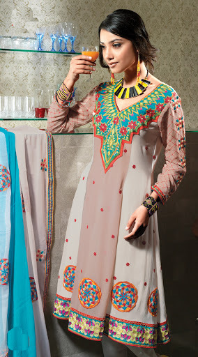 Fancy Salwar Suits - Cotton, 50 Inches, Peach | Hand Embroidery, Elegant Design, Comfortable Fit, Perfect Stitching