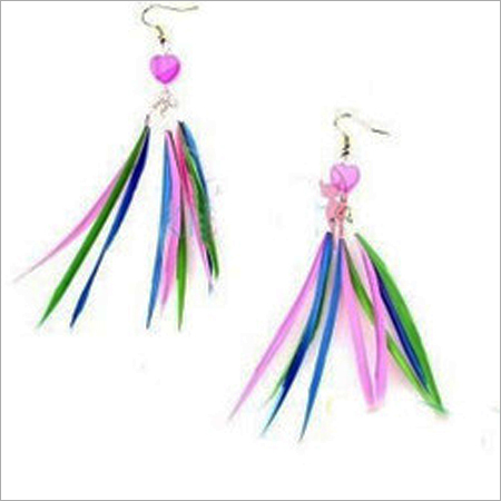 Kids Pink Feather Flock Earring