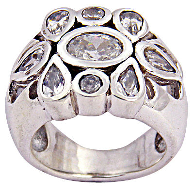 Charming Cubic Zirconia Silver Jewellery Ring