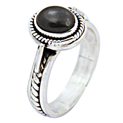 Unique Black Pearl Gemstone Silver Ring