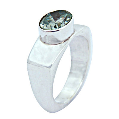 Classic Blue Topaz Gemstone Silver Ring