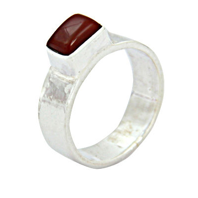 Royal Red Onyx Gemstone Silver Ring