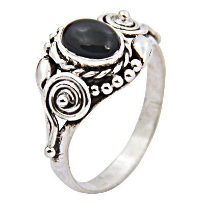 Black Onyx Indian Designer Gemstone Silver Ring