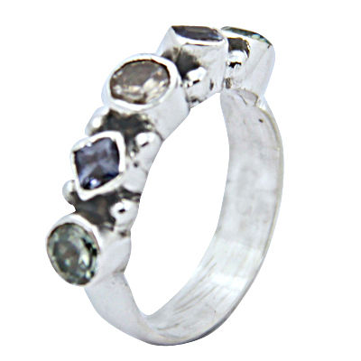 Sensational Multi Gemstone Silver Jewellery Ring