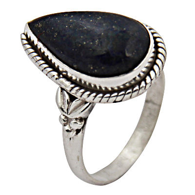 Pear Lapis Hot Gemstone Silver Ring