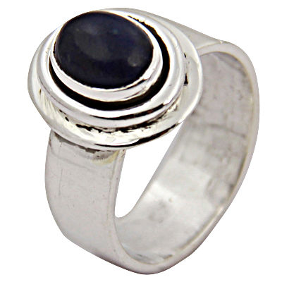 Gracious Fashionable Lapis Gemstone Silver Ring