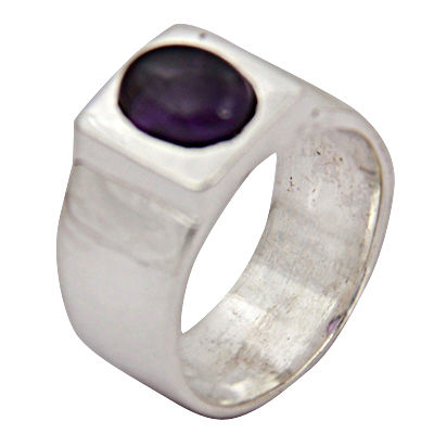Inspired Amethyst Zarken Gemstone Silver Ring