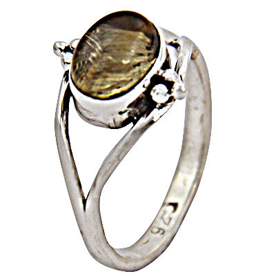 Rady To Wear Rutilated Quartz Gemstone Silver Ring