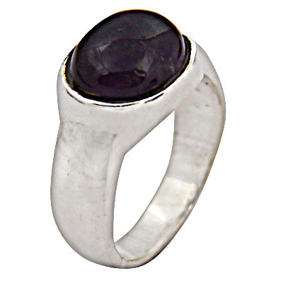 High Quality Oval Amethyst Gemstone Silver Ring