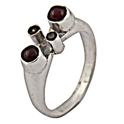 Pure Style Garnet & Ruby Gemstone Silver Ring
