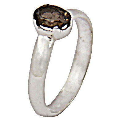 Quality Smokey Quartz Gemstone Silver Ring 