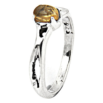 Attention Lover Yellow Citrine Gemstone Silver Ring