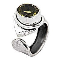 Graceful Glamour Peridot Gemstone Silver Ring