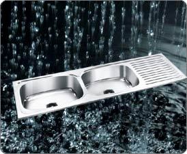 Double Bowl Single Drain Board