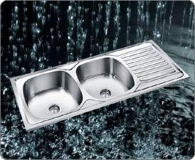 DOUBLE BOWL SINGLE DRAIN BOARD