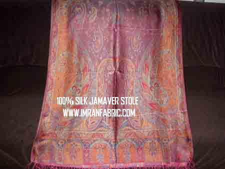 100% Silk Jamawar Stoles - 70x28 Inches, Burgundy | Soft Texture, Elegant Design, Warmth, Durable, Shrink Resistant, Attractive Prints