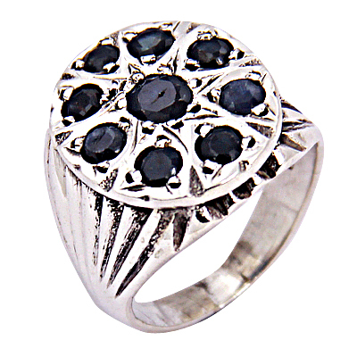 Feminine Unique Design Iolite Gemstone Silver Ring