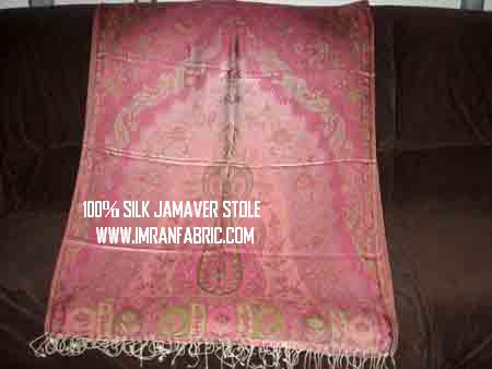 100 % Silk Jamawar Stoles - 72x36 Inches, Pink | Luxurious Feel, Intricate Weaving, Soft Texture