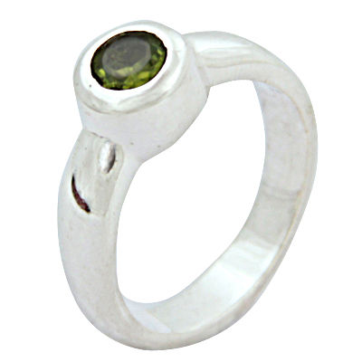 Picture Perfect Clear Peridot Gemstone Silver Ring