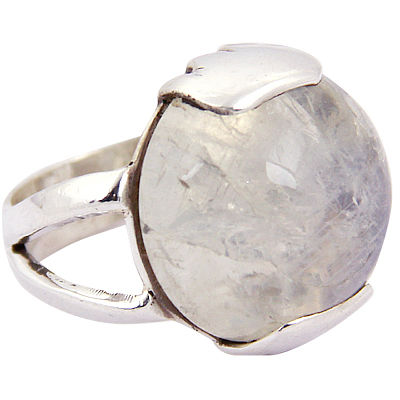 Cool Large Rainbow Gemstone Silver Ring