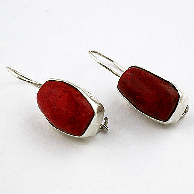 Sterling Silver Coral Earrings