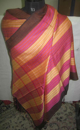 Silk Wool Stoles - Silk Wool Blend, 70x180 cm, Pink | Soft Texture, Lightweight, Stylish Design, Fringe