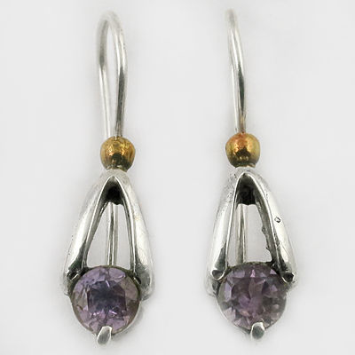 Fashion Accessories Amethyst Gemstone Silver Earrings