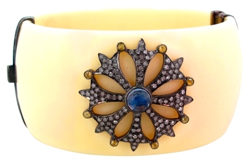 Pave Diamond Bakelite Bangle
