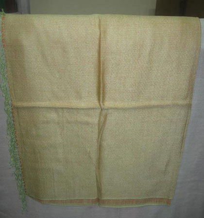 Silk Wool Stoles - 70x180 cm Pale Yellow, Soft Texture, Lightweight, Warmth, Breathable, Fringe