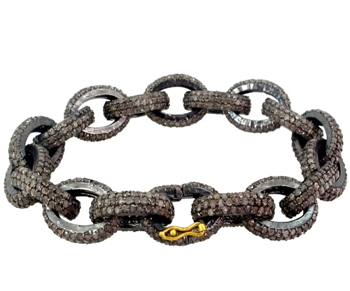 Pave Diamond Sterling Silver Bracelet Jewelry