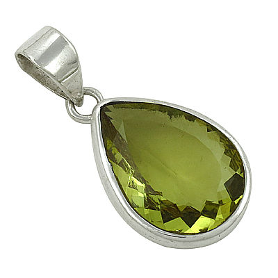 Valuable Lemon Quartz Gemstone Silver Pendant