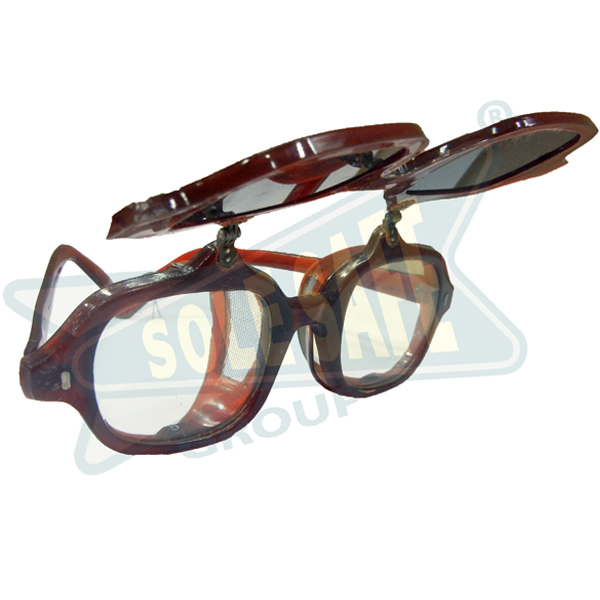 Welding Goggles - Flip-Up Type with Shade #11 Polycarbonate Lenses | Durable Fire Resistant Design, Comfortable PVC Frame, Fog-Reducing Air Circulation Valves