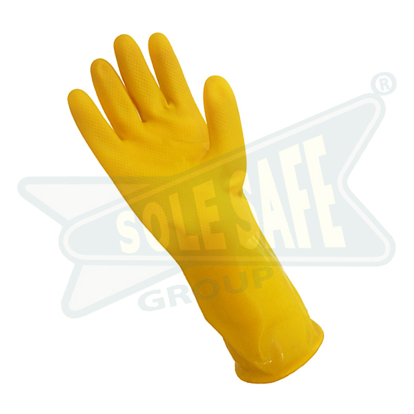 PVC Hand Gloves - Superior Quality Chemical Resistant PVC, 12" to 22" Length, Washable Yellow Full Finger Design | Reliable Grip, Durable, Multi-Size Options for Chemical Industries and Laboratories