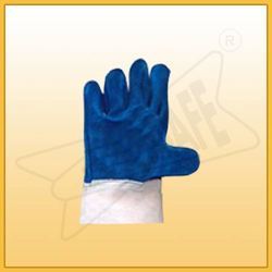 Blue&White Chrome Leather Gloves