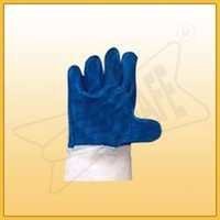 Blue&white Chrome Leather Gloves