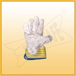 White Pure Chrome Canvas Leather Hand Gloves
