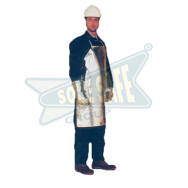 Bib Style Aluminised Apron - Color: Silver