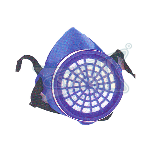 Fume Mask - Blue Pvc With Prefilter And Chemical Cartridges | Respiratory Protection For Welding, Soft Nose Foam, Non-returnable Exhaust Valve