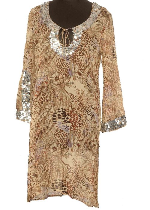  	Fancy Animal Printed Long Kaftan for Ladies