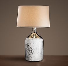 VINTAGE MERCURY GLASS SHORT TABLE LAMP