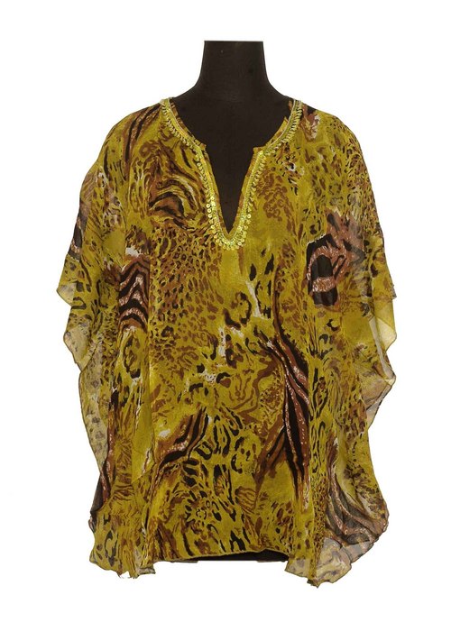 Short Animal Printed Kaftan for Ladies