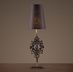 FLORAL MEDALLION BALUSTER TABLE LAMP