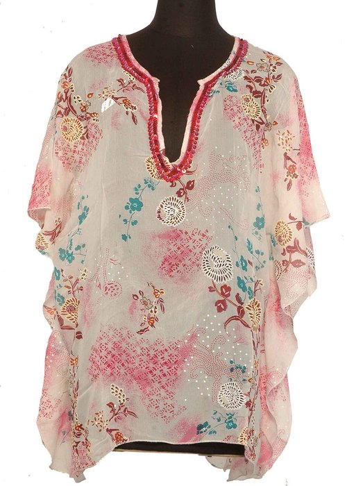 Designer Floral Printed Short Kaftan for Ladies