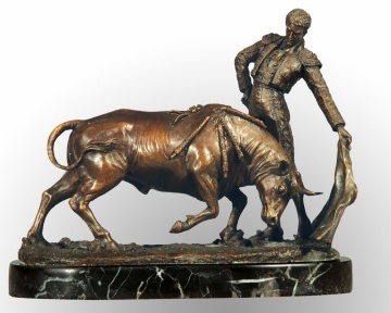 Bronze Bullfight Statue