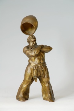 Bronze Playing Man Statue